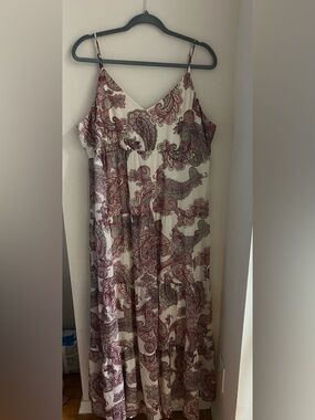 Express Cream and Pink  Paisley Maxi Dress